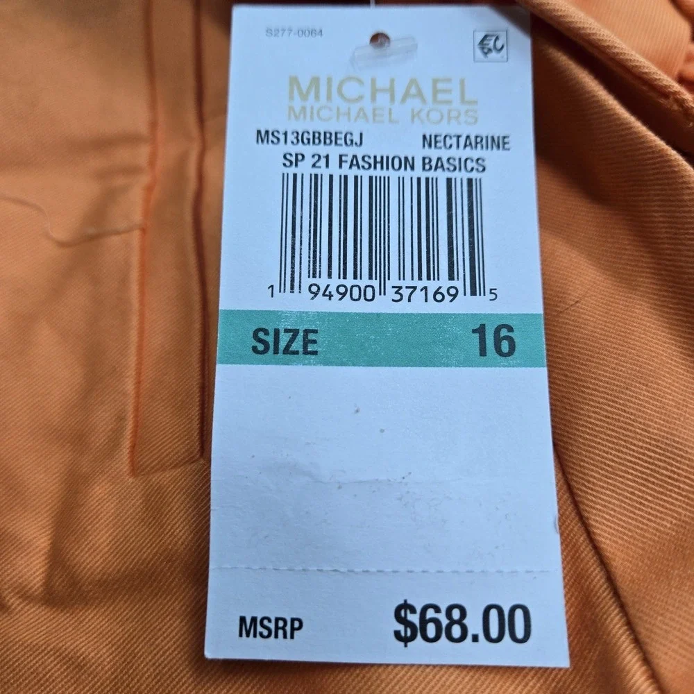 Michael Kors Women Shorts 16 Orange Chino Twill 5